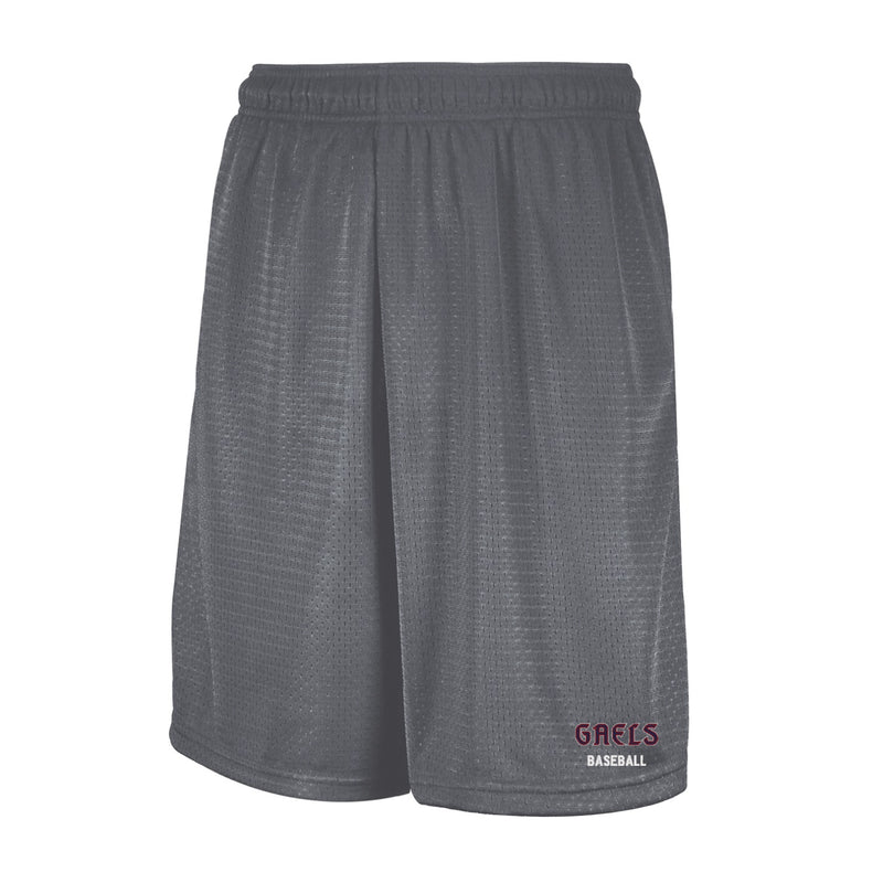 Saint Mary's Baseball Russell Mesh Shorts with Pockets - Steel