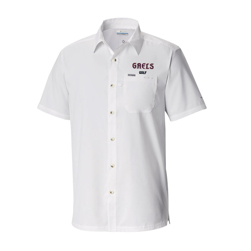 Saint Mary's Golf Men's Slack Tide Camp Shirt - White