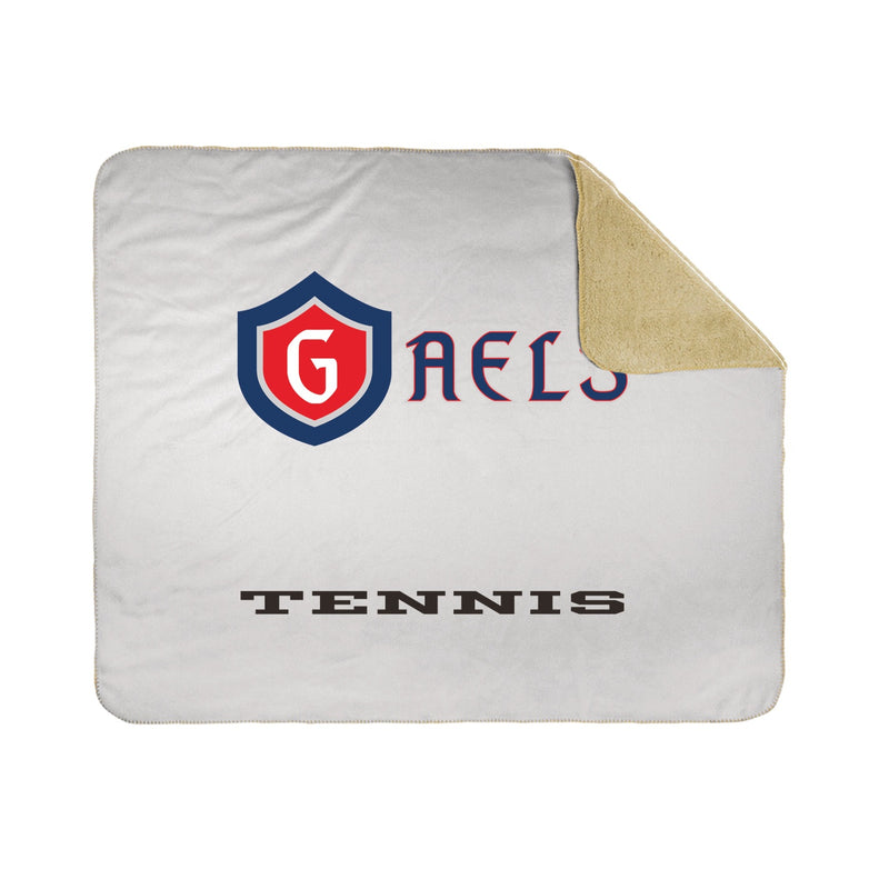 Saint Mary's Tennis 50x60 Sherpa Lined Throw Blanket - White