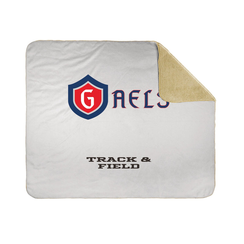 Saint Mary's Track & Field 50x60 Sherpa Lined Throw Blanket - White