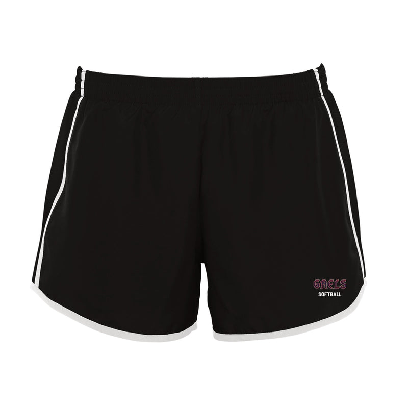 Saint Mary's Softball Augusta Ladies Pulse Shorts - Black White