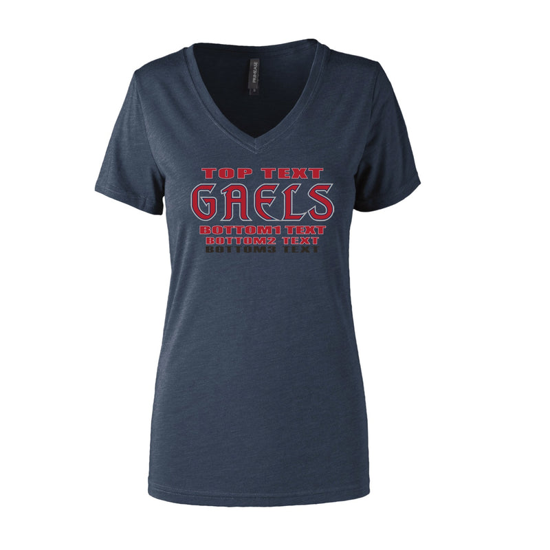 Women's Semi- Fitted Premium V- Neck T-Shirt  - Navy Heather