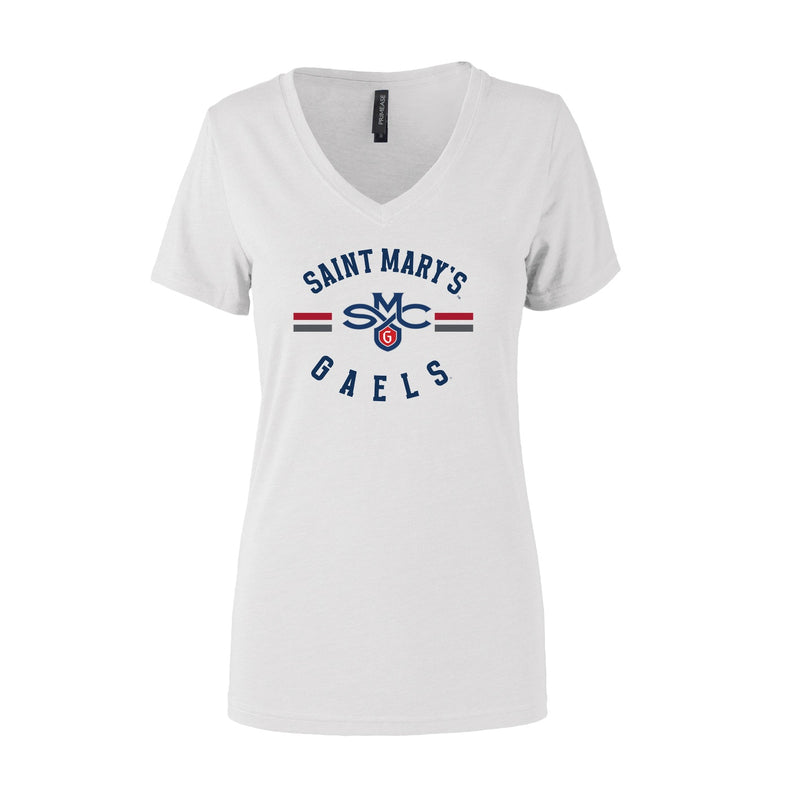 Women's Semi- Fitted Premium V- Neck T-Shirt  - White