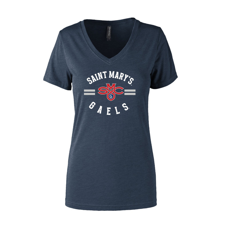 Women's Semi- Fitted Premium V- Neck T-Shirt  - Navy Heather