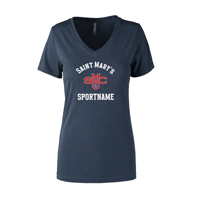 Women's Semi- Fitted Premium V- Neck T-Shirt  - Navy Heather