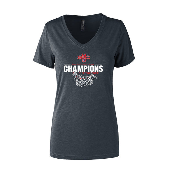 Women's Semi- Fitted Premium V- Neck T-Shirt  - Charcoal Heather