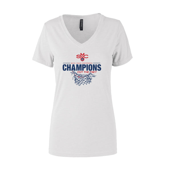 Women's Semi- Fitted Premium V- Neck T-Shirt  - White