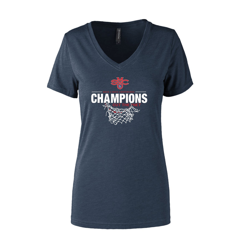 Women's Semi- Fitted Premium V- Neck T-Shirt  - Navy Heather